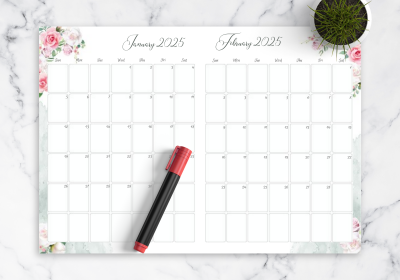 Download Floral Two Months Calendar