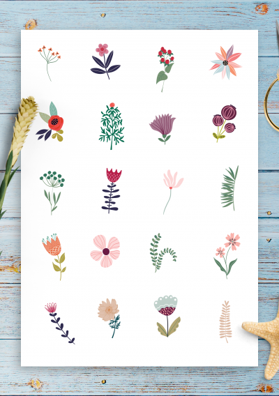 Download Wonderful Floral Sticker Pack - Printable PDF