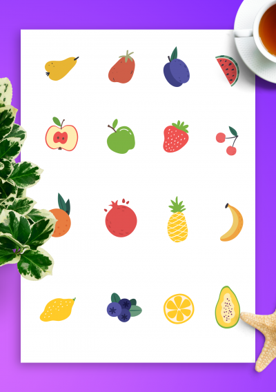 Download Lovely Fruits Sticker Pack - Printable PDF