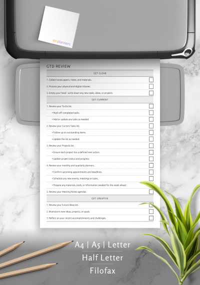 GTD Review Layout