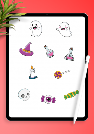Download Halloween Party Sticker Pack - Printable PDF