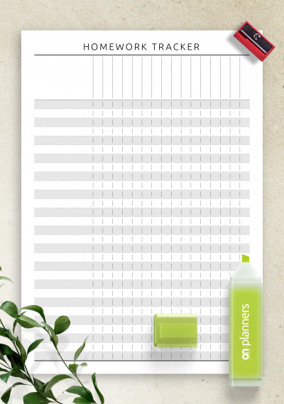 download printable homework tracker template pdf