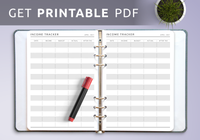 Download Printable Income Tracker Template PDF