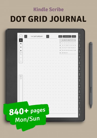 Download Kindle Scribe Daily Notes - Dot Grid Journal - Printable PDF