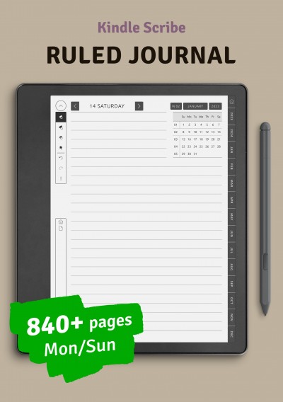 Download Kindle Scribe Daily Notes - Ruled Journal - Printable PDF