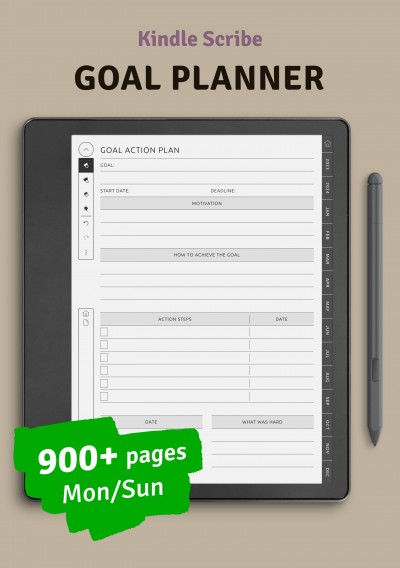 Download Kindle Scribe Goal Planner - Printable PDF