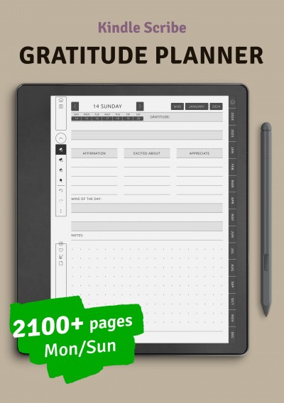 Download Kindle Scribe Gratitude Planner - Printable PDF