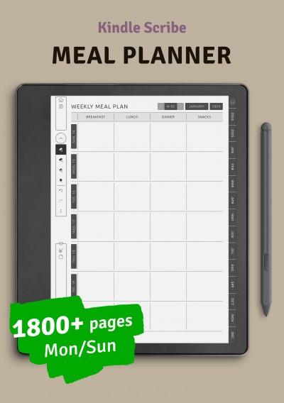 Download Kindle Scribe Meal Planner - Printable PDF