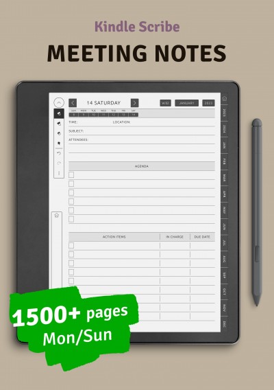 Download Kindle Scribe Meeting Notes - Printable PDF