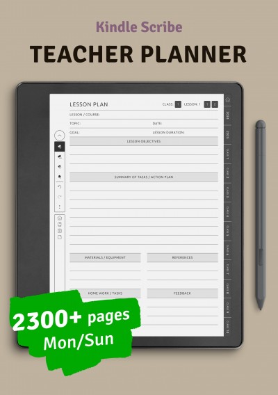 Download Kindle Scribe Teacher Planner - Printable PDF