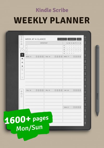 Download Kindle Scribe Weekly Planner - Printable PDF