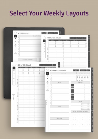 Download Kindle Scribe Weekly Planner Get Hyperlinked PDF