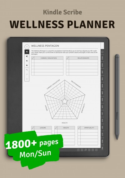 Download Kindle Scribe Wellness Planner - Printable PDF