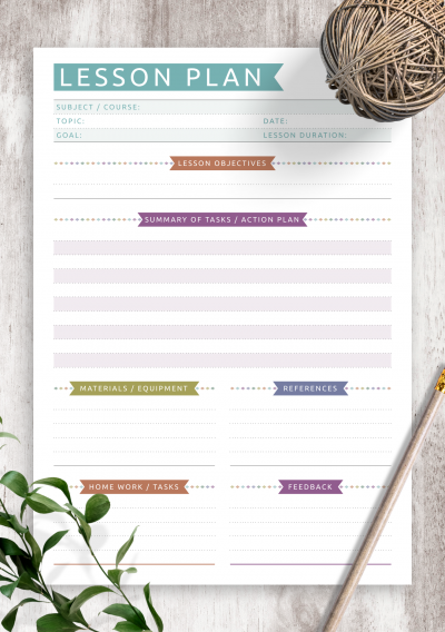 Download Lesson Plan - Casual Style - Printable PDF