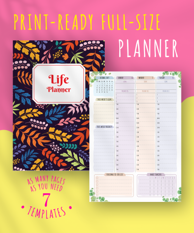 Download Life Planner Dated - Floral Style - Printable PDF