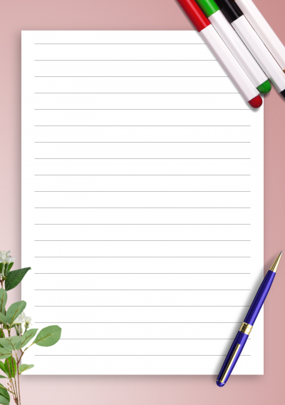 Download Lined Paper Template 10mm - Printable PDF