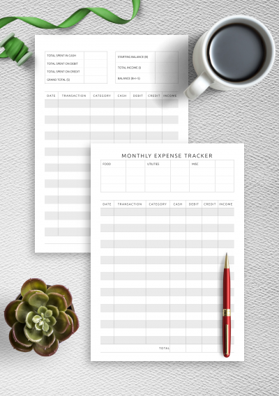 Download Monthly Expense Tracker Template - Printable PDF