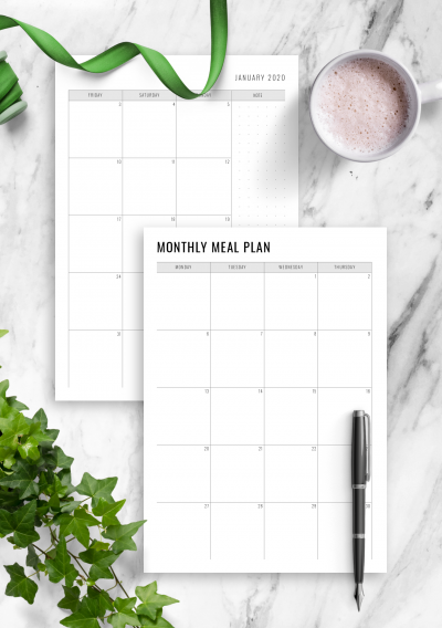Download Printable Monthly Meal Plan PDF