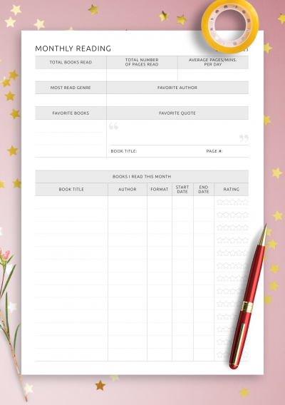 Download Monthly Reading - Printable PDF