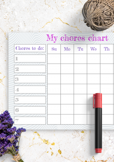 Download My Chores Chart Template - Printable PDF