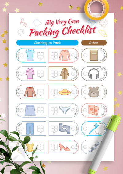 Download Packing Checklist for Girl - Printable PDF