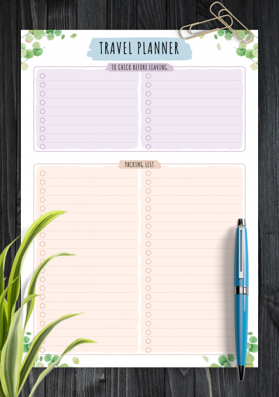 Download Packing List - Floral Style - Printable PDF