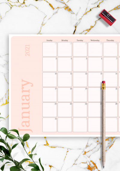 Download Pink Monthly Calendar