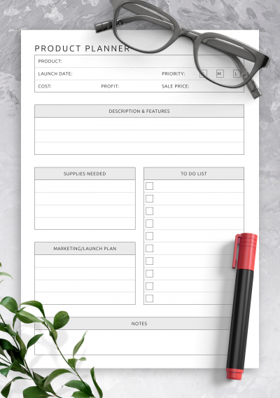 Download Product Planner Template - Printable PDF