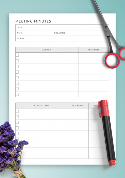 Download Project Meeting Minutes Template - Printable PDF