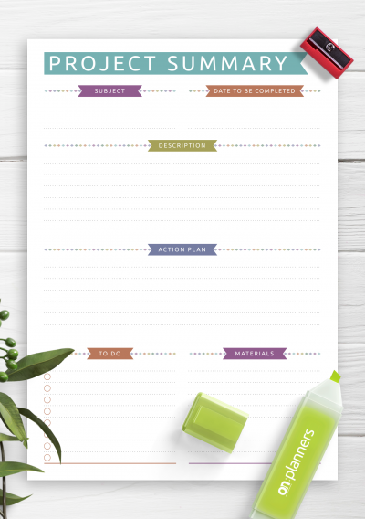 Download Project Planning - Casual Style - Printable PDF