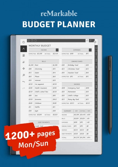 Download reMarkable Budget Planner - Printable PDF