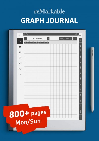 Download reMarkable Daily Notes - Graph Journal - Printable PDF