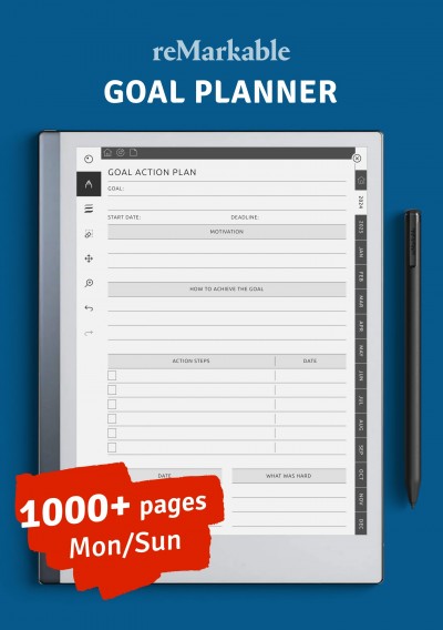 Download reMarkable Goal Planner - Printable PDF