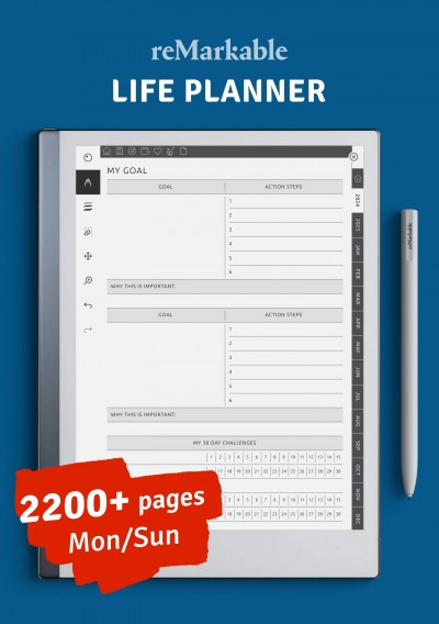 Download reMarkable Life Planner - Printable PDF