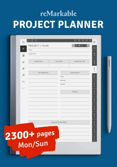 Download reMarkable Project Planner Hyperlinked PDF