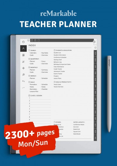 Download reMarkable Teacher Planner - Printable PDF