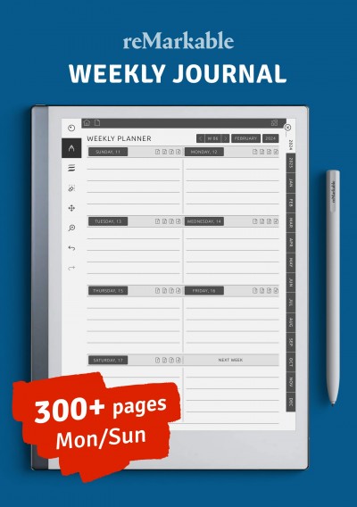 Download reMarkable Weekly Journal - Printable PDF