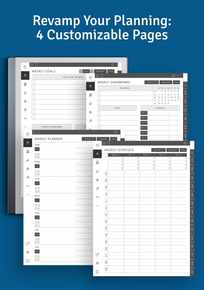 Customize weekly pages to elevate your planning