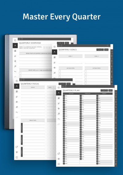 4 Customizable Pages for mid term planning