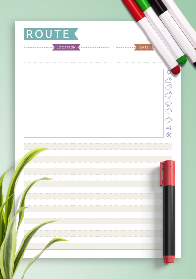 Download Route Planning Template - Casual Style - Printable PDF
