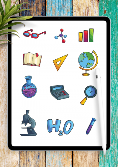 Download Stylish School Sticker Pack PNG