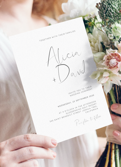 Download Simple Black and White Wedding Invitation - Printable PDF