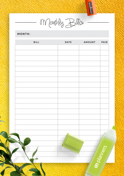 Download Printable Simple Budget Template PDF