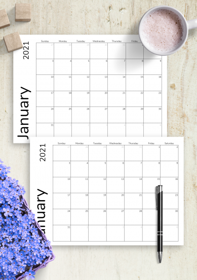 Download Printable Simple Monthly Calendar Grid PDF