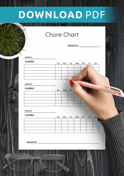 chore chart monthly simple template templates printable pdf