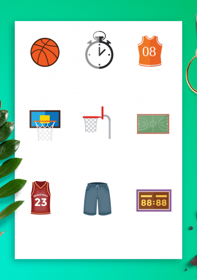 Download Sport Sticker Pack - Basketball - Printable PDF