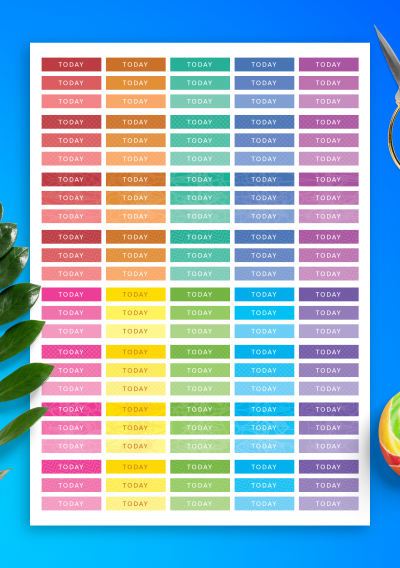 Download Today Label - 120-in-1 Sticker Pack - Printable PDF
