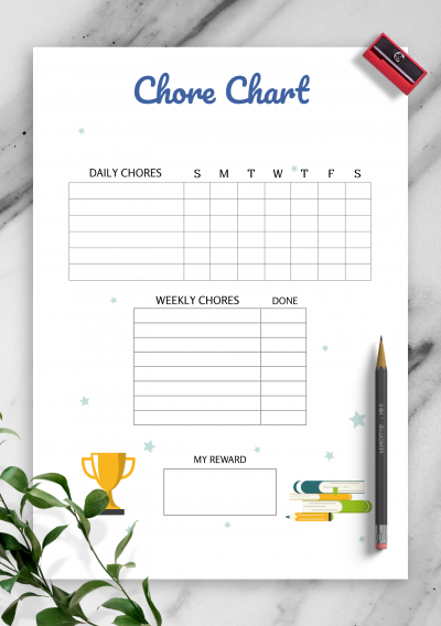 Download Reward Chore Chart Template - Printable PDF