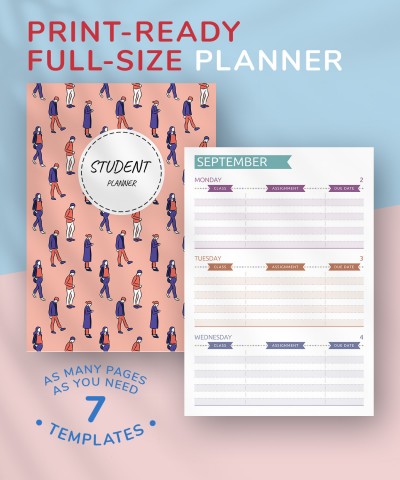 Download Student Planner - Casual Style - Printable PDF