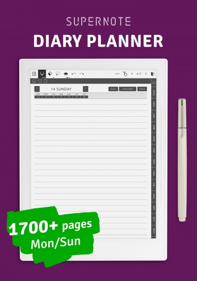 Download Supernote Diary Notebook - Printable PDF